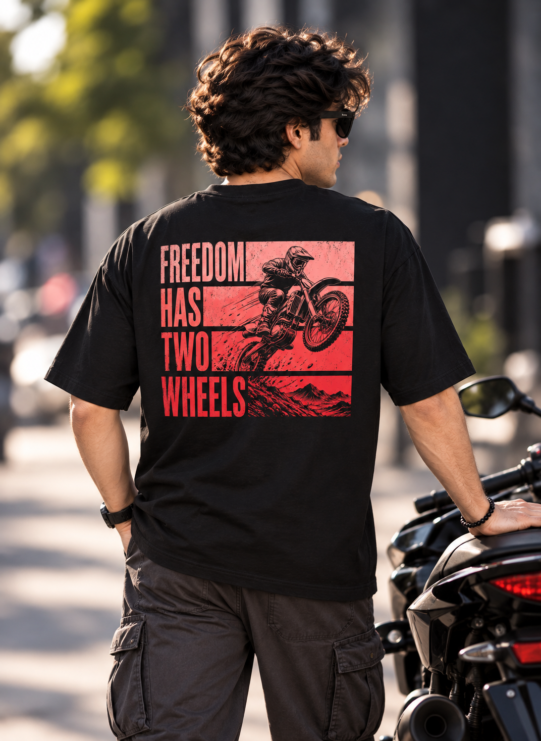 Freedom Has Two Wheels Oversized T-shirt