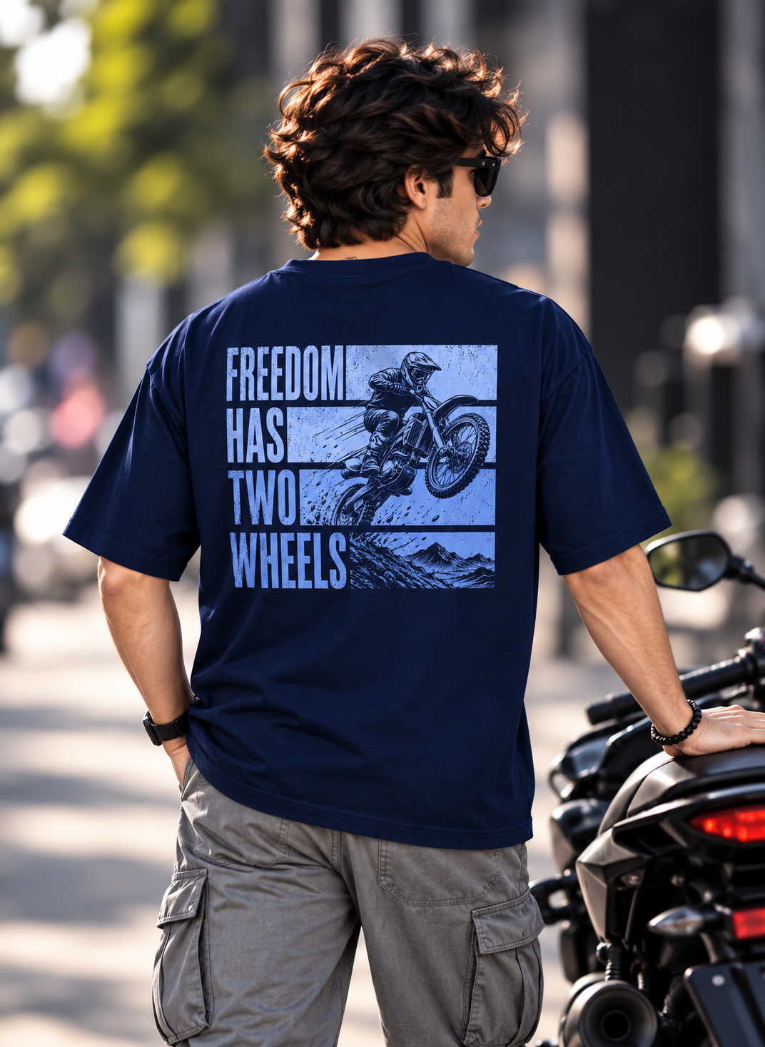 Freedom Has Two Wheels Oversized T-shirt