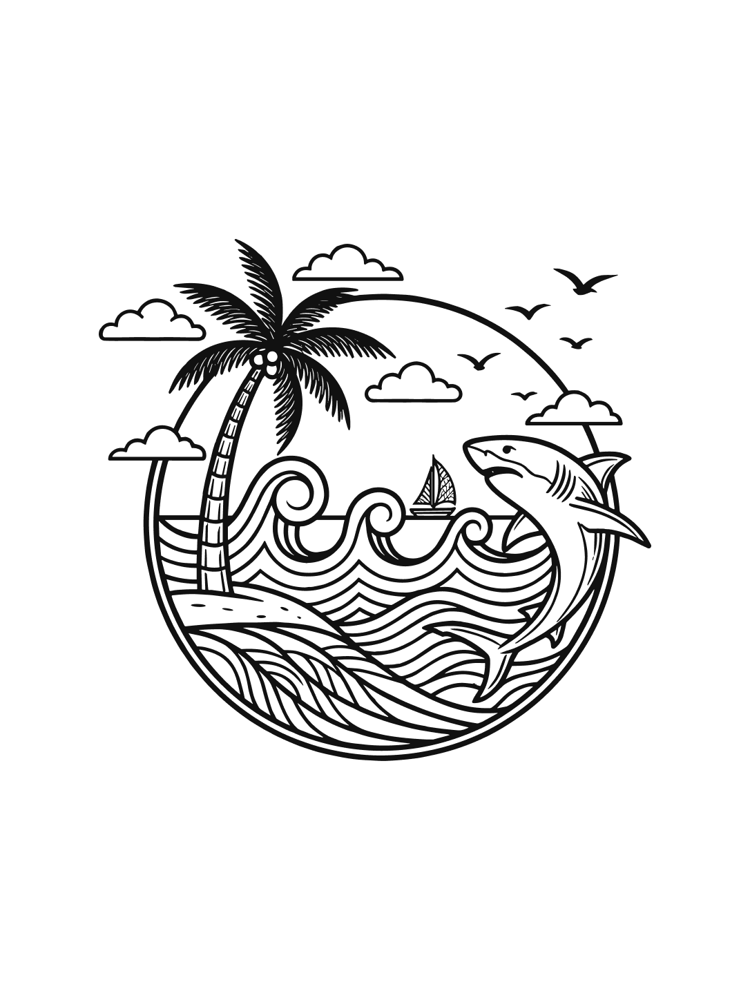 Coastal Lines Regular Fit T-Shirt