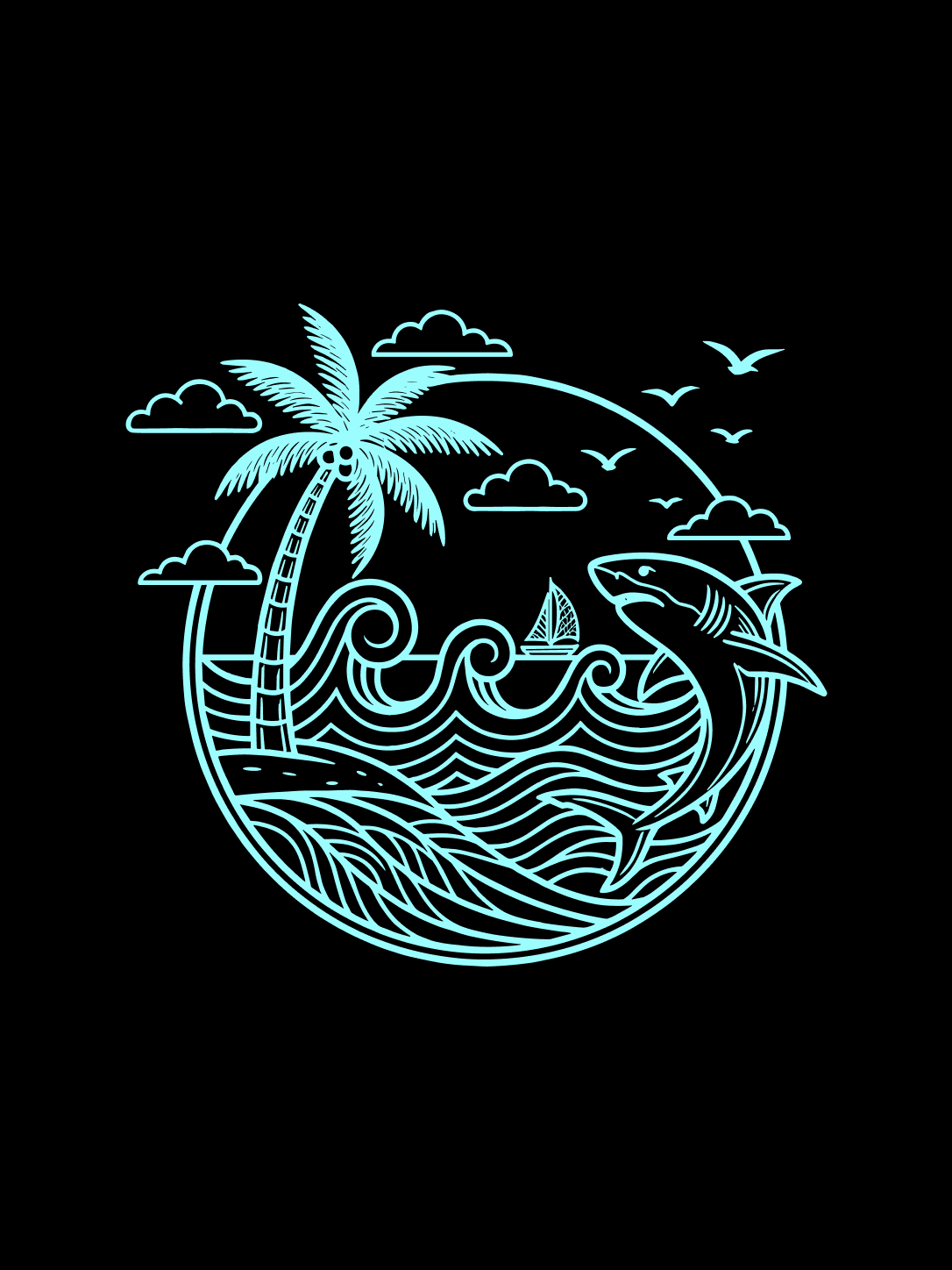 Coastal Lines Oversized T-Shirt