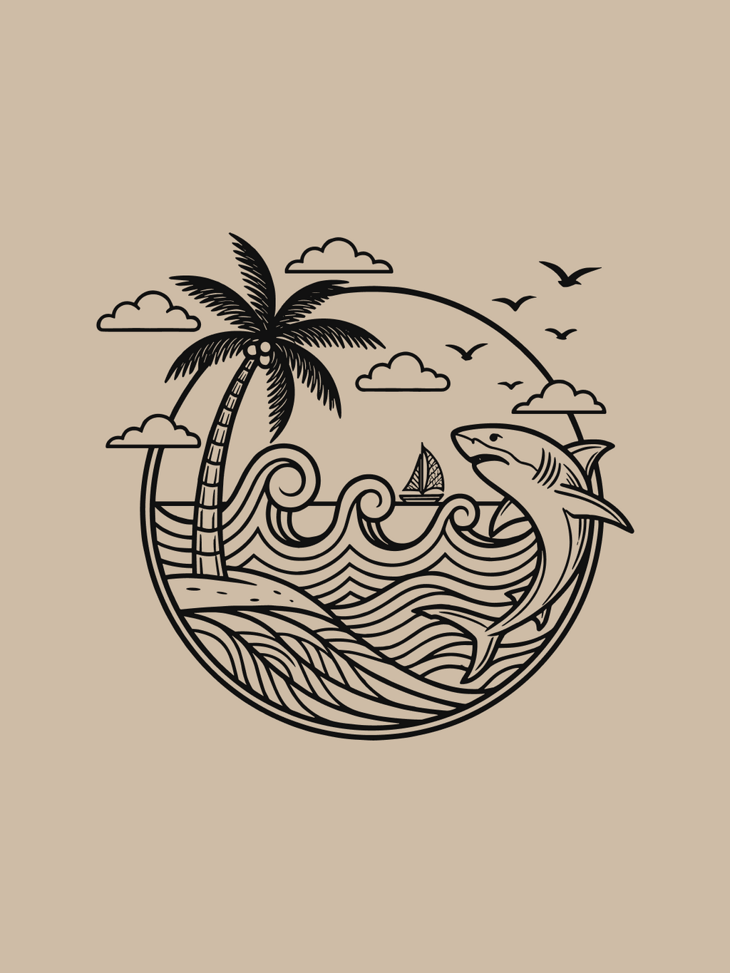 Coastal Lines Oversized T-Shirt