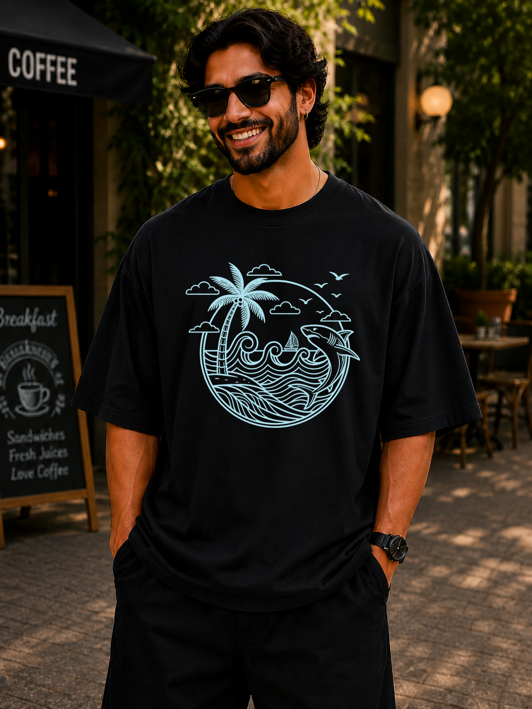 Coastal Lines Oversized T-Shirt