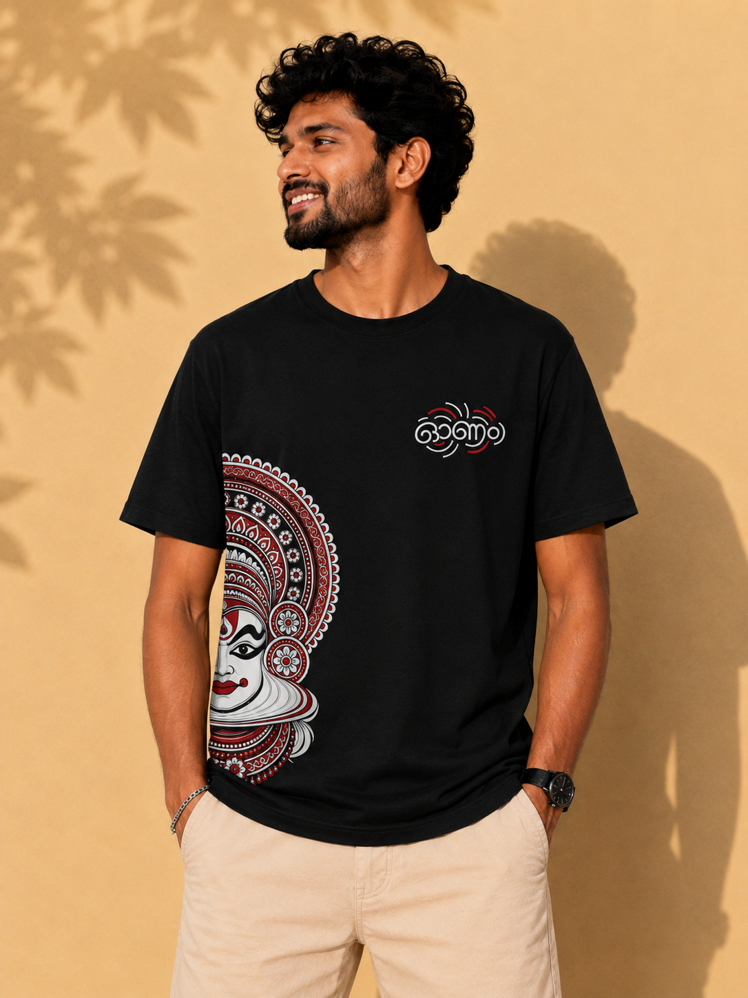 Kathakali Onam Typography Regular Fit T-shirt