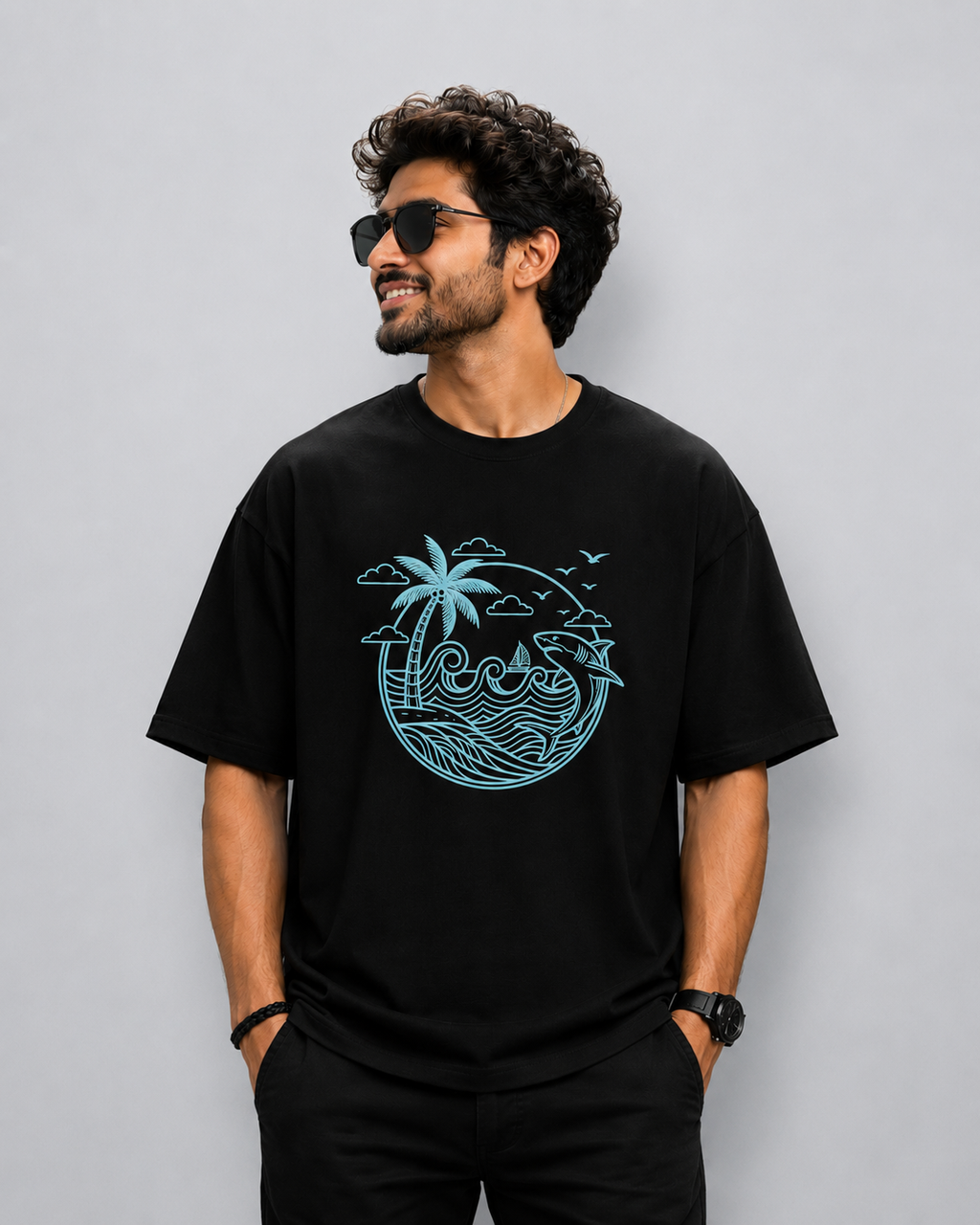 Coastal Lines Oversized T-Shirt