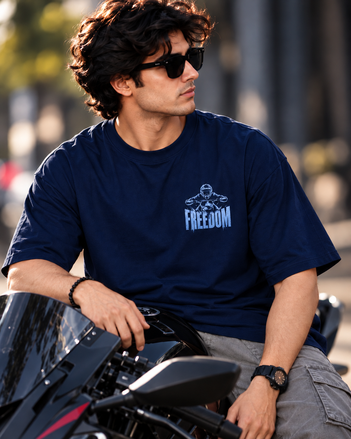Freedom Has Two Wheels Oversized T-shirt
