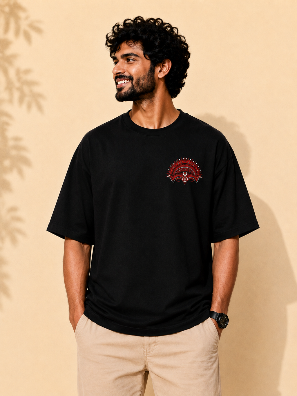 Theyyam Crest Oversized T-shirt